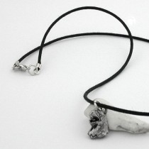 Halskette Anhänger Zinn Adlerkopf 45cm