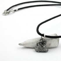 Halskette Anhänger Zinn kleine Schlange 45cm