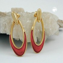 Ohrstecker Hänger rostbraun-vergoldet