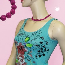 Halskette Perlen 10mm violett-glänzend 42cm