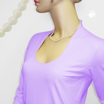 Halskette Perle 6mm kristall-creme 42cm