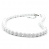Collier Halskette Perle 10mm weiß-glänzend 45cm