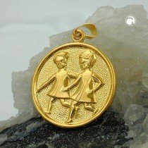 Sternzeichen Anhänger Zwilling vergoldet