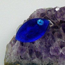 Brosche Maus blau mit Stein