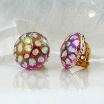 Ohrring 16mm gehämmert rot-weiß-AB