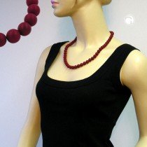 Collier Halskette Perle 10 weinrot 60cm