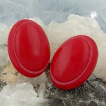 Ohrring oval dunkelrot-glänzend