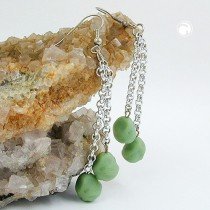 Ohrhaken ErbsKette mit Perle grün