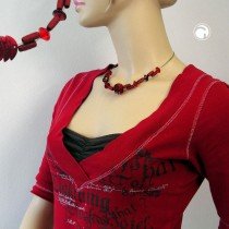 Halskette Spiralperle dunkelrot 45cm