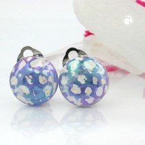 Ohrring gehämmert flieder-weiß-AB