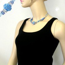 Halskette Rosenperle griechisch hellblau 45cm