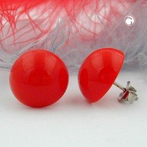 Ohrstecker 13mm satt-rot-glänzend