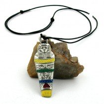 Halskette Zinn Mumie farbig bemalt 100cm