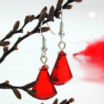 Ohrhaken Flachkegel rot facettiert