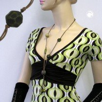 Halskette Nugget oliv-AB khaki-oliv 100cm