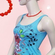 Collier Halskette Perle 8mm orange-rot 42cm