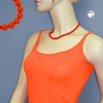 Collier Halskette Perle 8mm orange-rot 45cm