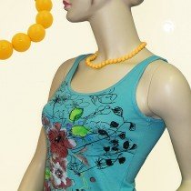 Collier Halskette Perlen 10mm gelb-glänzend 45cm