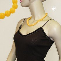 Collier Halskette Perlen 10mm gelb-glänzend 50cm