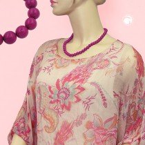 Halskette Perlen 10mm violett-glänzend 50cm