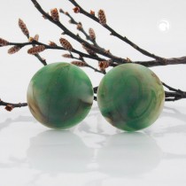 Ohrring 22mm Riss grün-braun-marmor-matt