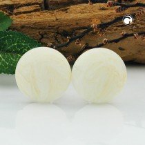 Ohrring 22mm Riss beige-elfenbein-matt
