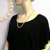 Halskette Glasperle geknotet creme 65cm