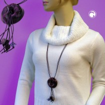 Collier Halskette Ring lila-flieder-glänzend 100cm