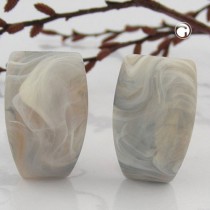 Ohrring Trapez grau-beige-marmor-matt
