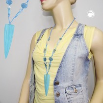 Halskette Dreieck lang türkis-hellblau 90cm
