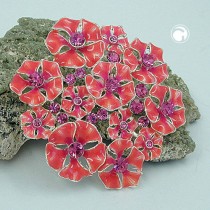 Brosche Blüte in pink-lila Email