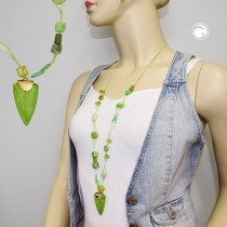 Halskette Dreieck mit Schluppe hellgrün 80cm