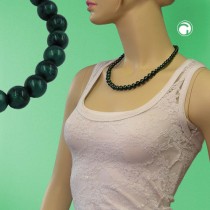 Collier Halskette Perlen 8/10mm flaschengrün 50cm