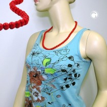Collier Halskette Perle 8mm rot-glänzend 60cm