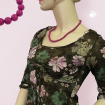 Halskette Perlen 8mm beere-violett-glänzend 50cm