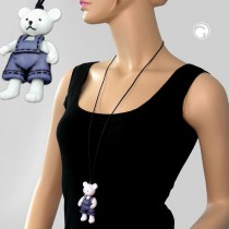 Collier Halskette Eisbär Hose jeansblau-schwarz 90cm