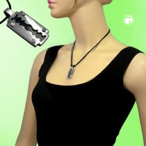 Halskette Edelstahl Rasierklinge 100cm