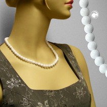 Collier Halskette Perlen 8mm weiß-glänzend 50cm
