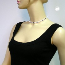 Halskette Kinder blau-weiß-schwarz 37cm