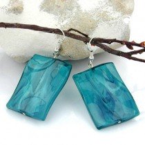 Ohrhaken Pillow türkis-marmoriert