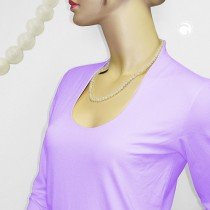 Halskette Perle 6mm kristall-creme 50cm