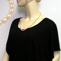 Halskette Glasperle geknotet creme 60cm