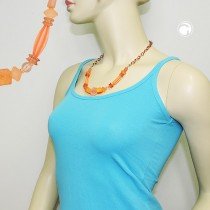 Halskette Perle apricot Ankerkette kupfer 55cm