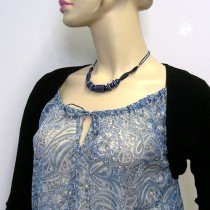 Halskette dunkelblau-stahlblau 45cm