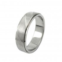 Ring Edelstahl Streifen schräg
