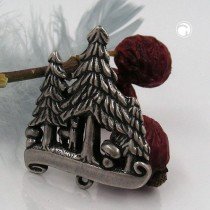 Brosche 3 Tannen altsilber