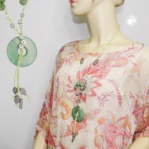 Halskette Scheibe seide-grün 90cm