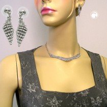 Set StrassKette und Strass-Ohrstecker