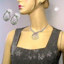 Set StrassKette und Strass-Ohrstecker