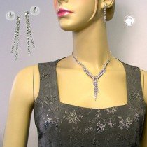 Set StrassKette und Strass-Ohrstecker